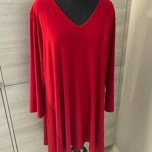 Elegant Red V-Neck Women's Top or Dress